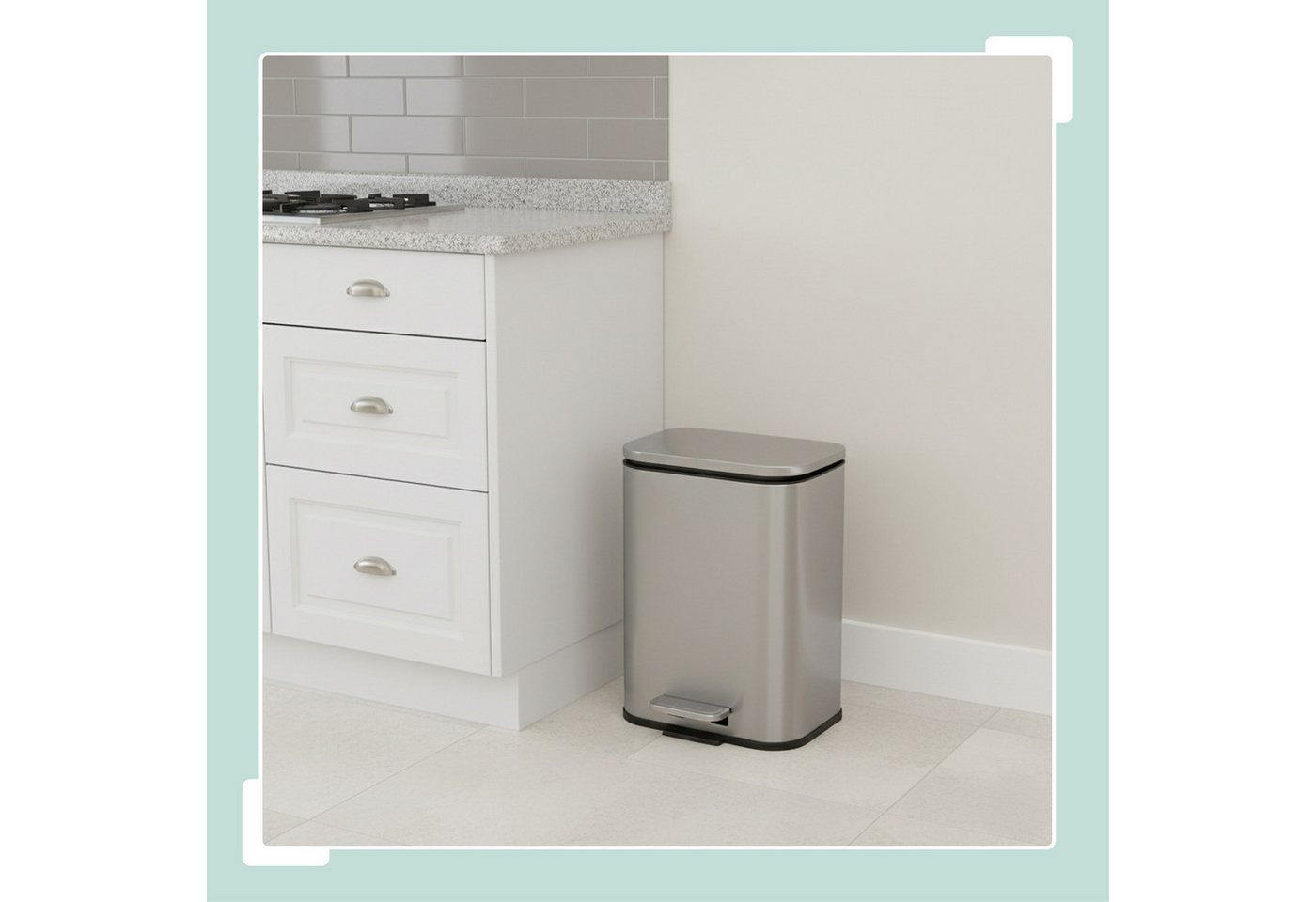relaxdays Mülleimer mit Fingerprint-Schutz 5 l – Bild 2 von 5