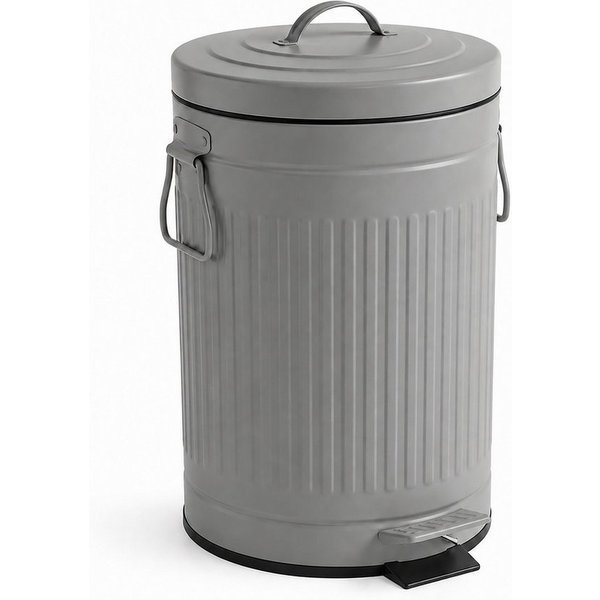 relaxdays Mülleimer Retro Mülleimer 12 Liter, grau