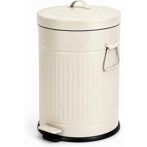 relaxdays Mülleimer Retro Mülleimer 20 Liter, Beige