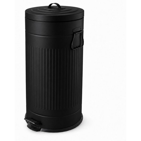 relaxdays Mülleimer Retro Mülleimer 30 Liter, schwarz