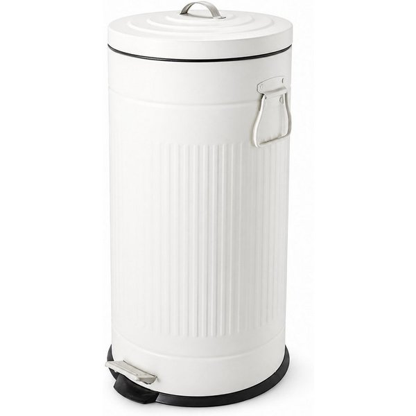 relaxdays Mülleimer Retro Mülleimer 30 Liter, weiß