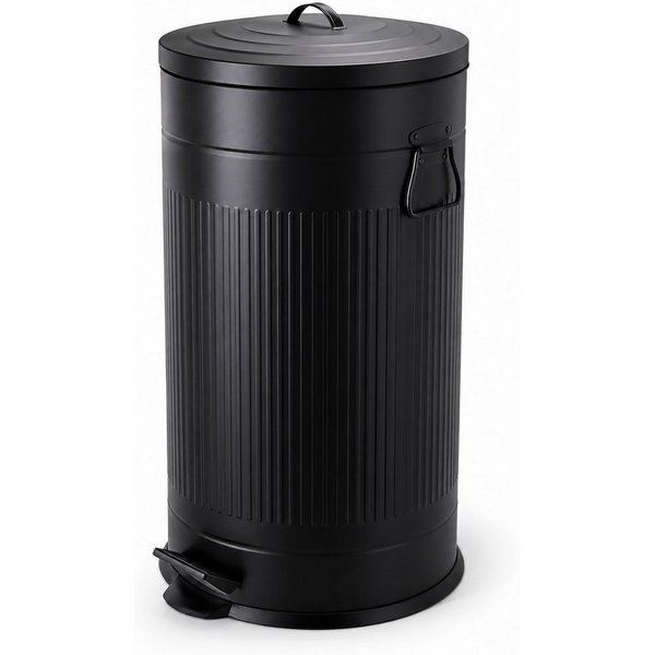 relaxdays Mülleimer Retro Mülleimer 40 Liter, schwarz