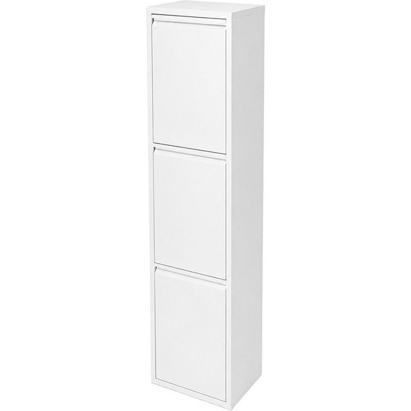 relaxdays Mülltrennsystem Mülleimer 3 Fächer 3x18 l, weiß