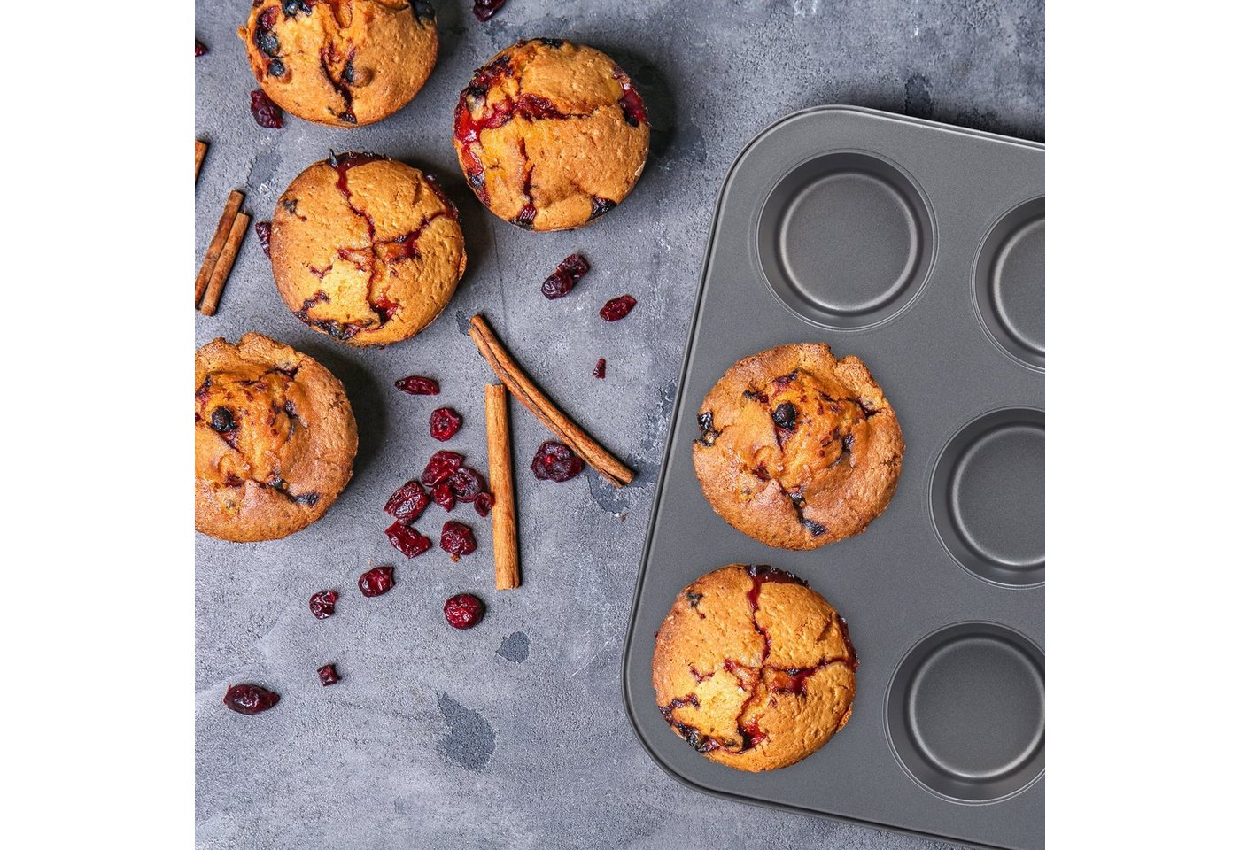 relaxdays Muffinplatten 12er Muffinform im 2er Set, Stahl, (2-St) – Bild 5 von 5