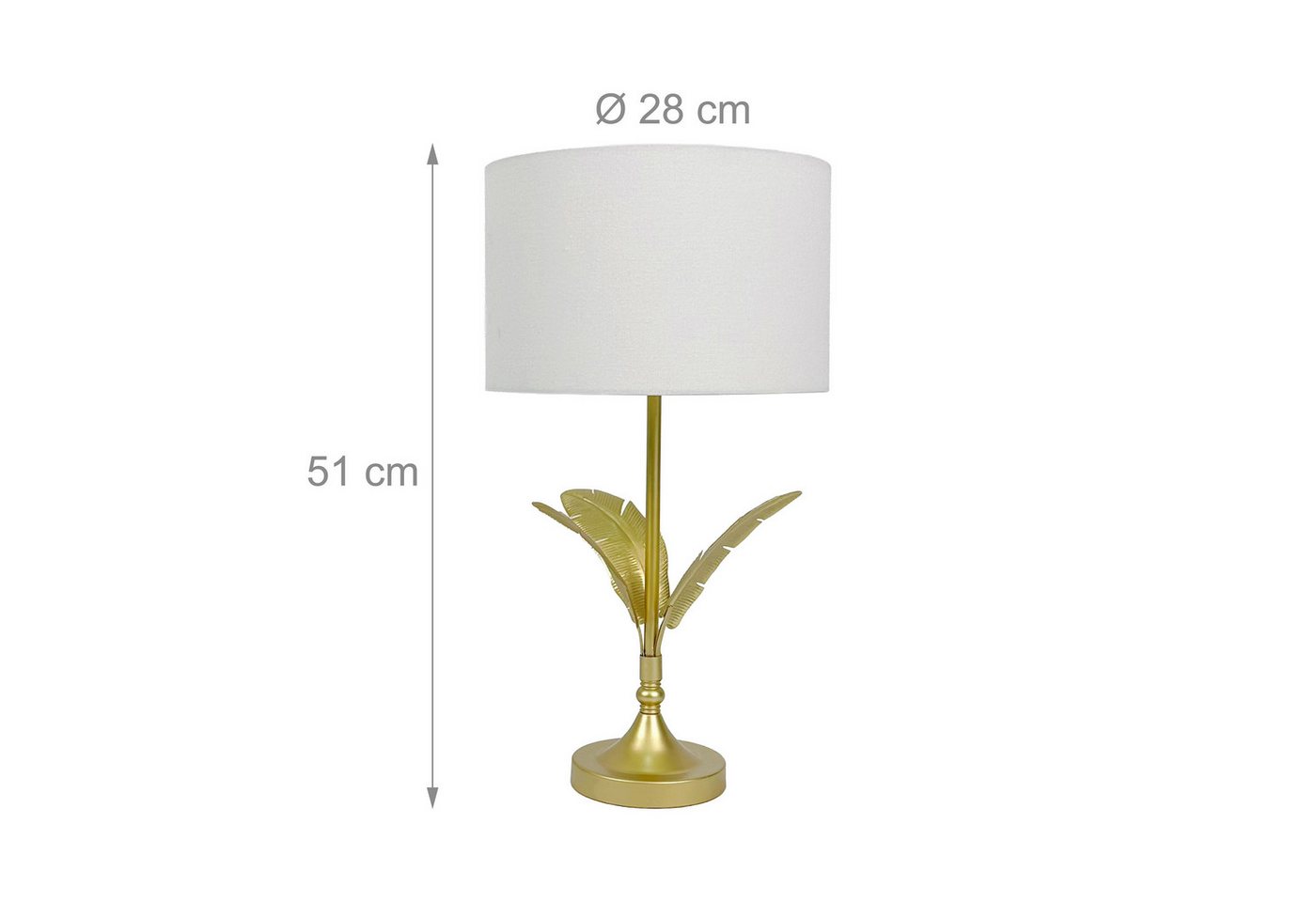 relaxdays Nachttischlampe Lampe Palmenblatt, Mit Ein-/Ausschalter am Kabel, E27-Fassung, E14-Fassung, Tischlampe – Bild 4 von 5