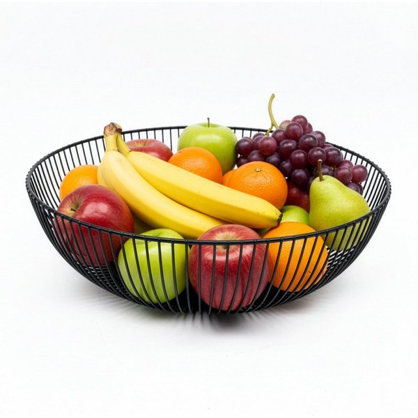 relaxdays Obstschale aus Metall, Eisen, (1-tlg), schwarz