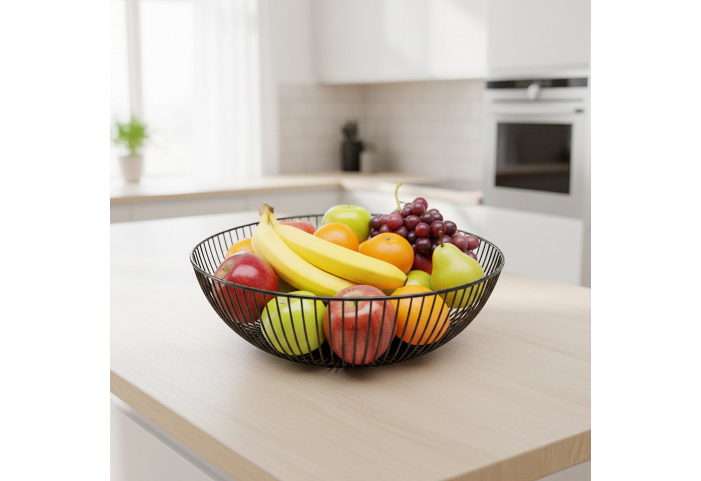 relaxdays Obstschale aus Metall, Eisen, (1-tlg), schwarz – Bild 2 von 5