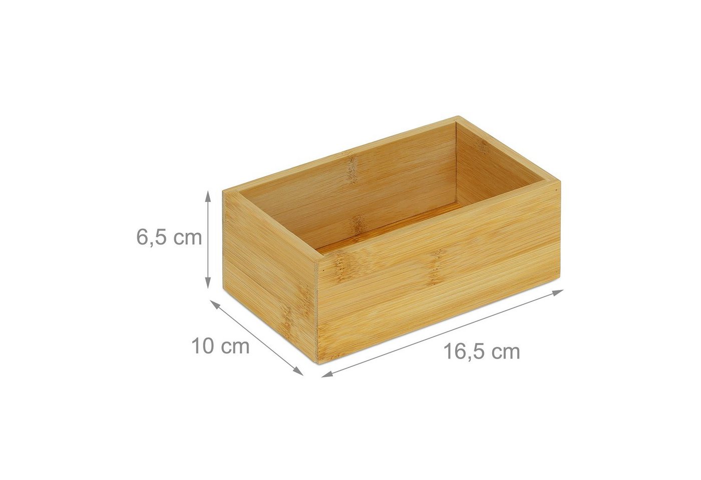 relaxdays Organizer Bambus Box in Quaderform (1 St) – Bild 4 von 5