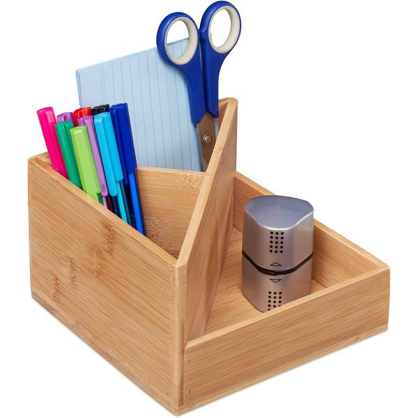 relaxdays Organizer Bambus Stiftehalter (1 St)