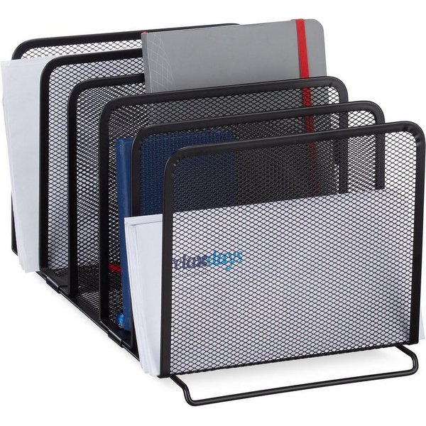 relaxdays Organizer Katalogsammler Metall mit 5 Fächern (1 St), schwarz