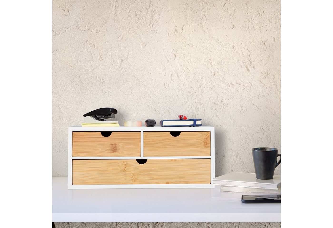 relaxdays Organizer Schreibtisch Organizer 3 Schubladen (1 St) – Bild 2 von 5
