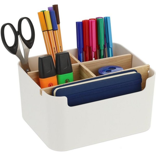 relaxdays Organizer Schreibtisch Organizer mit 5 Fächern (1 St), weiß