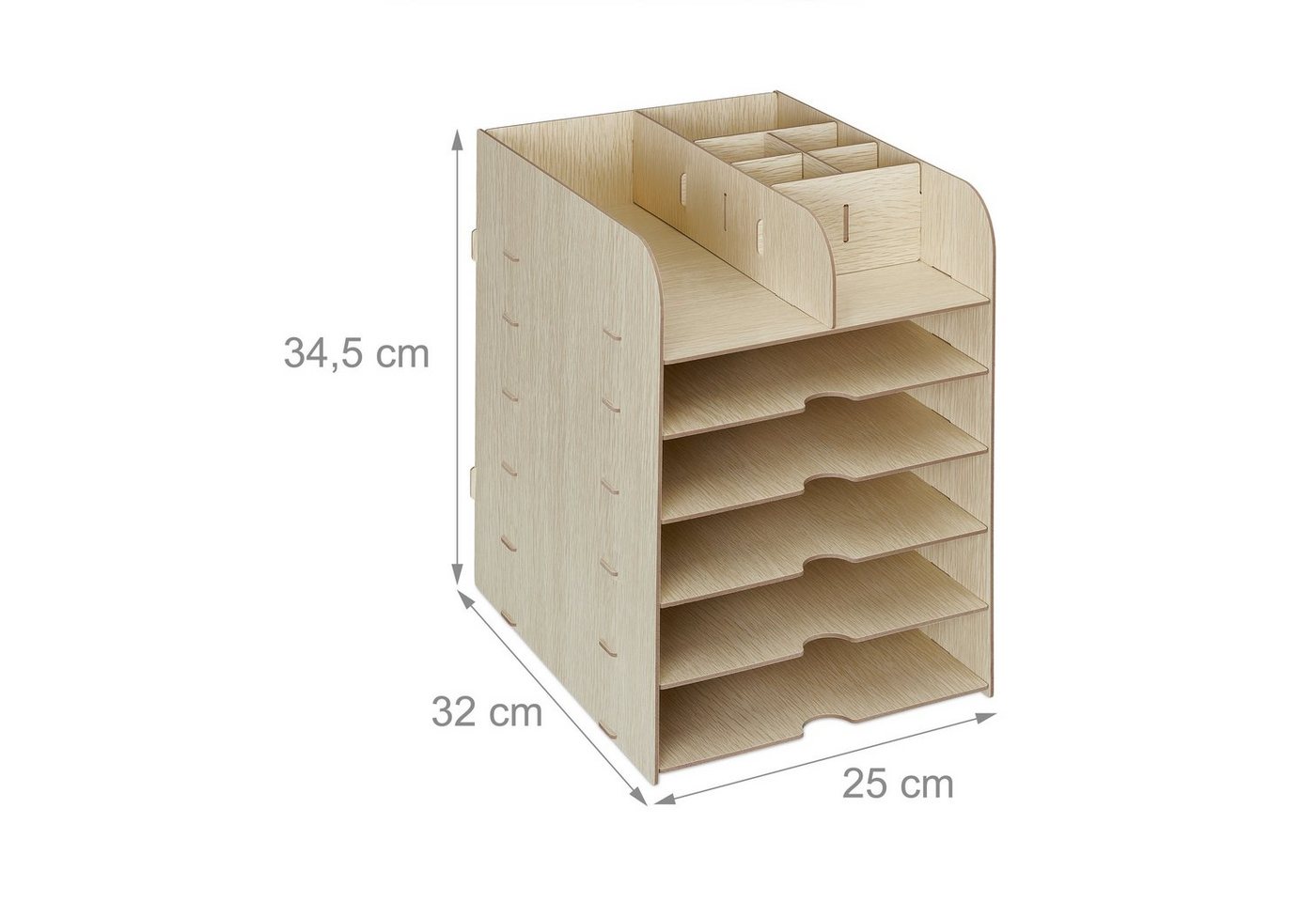 relaxdays Organizer Schreibtisch Organizer mit Ablagefächern (1 St), hellbraun – Bild 4 von 5