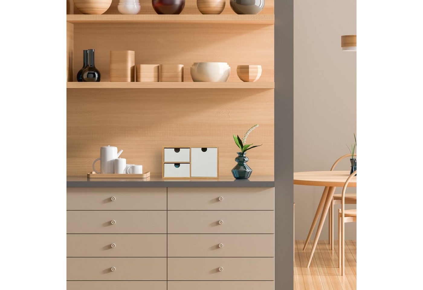 relaxdays Organizer Schubladenbox Bambus & MDF 3 Fächer (3 St) – Bild 5 von 5