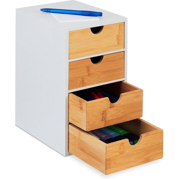relaxdays Organizer Schubladenbox mit 4 Fächern (1 St)