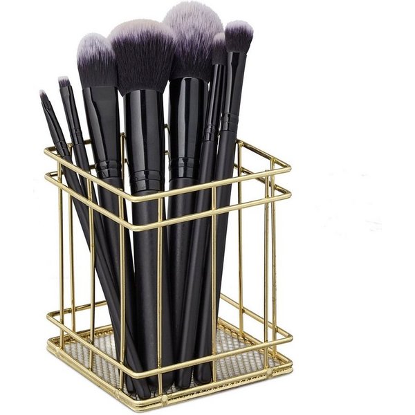 relaxdays Organizer Stiftehalter eckig (1 St), gold