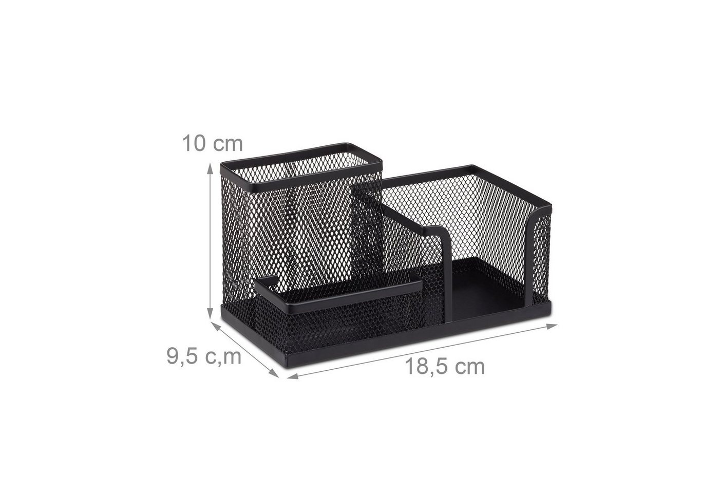 relaxdays Organizer Stiftehalter mit Zettelhalter (1 St), schwarz – Bild 3 von 5