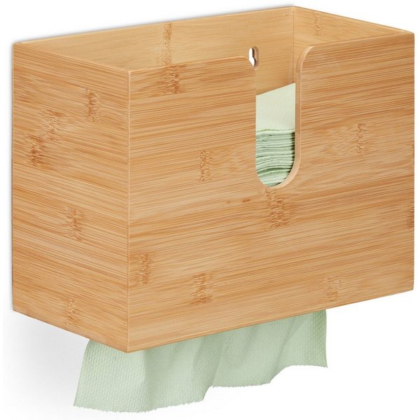 relaxdays Papiertuchspender Papierhandtuchspender Bambus, (1-tlg)
