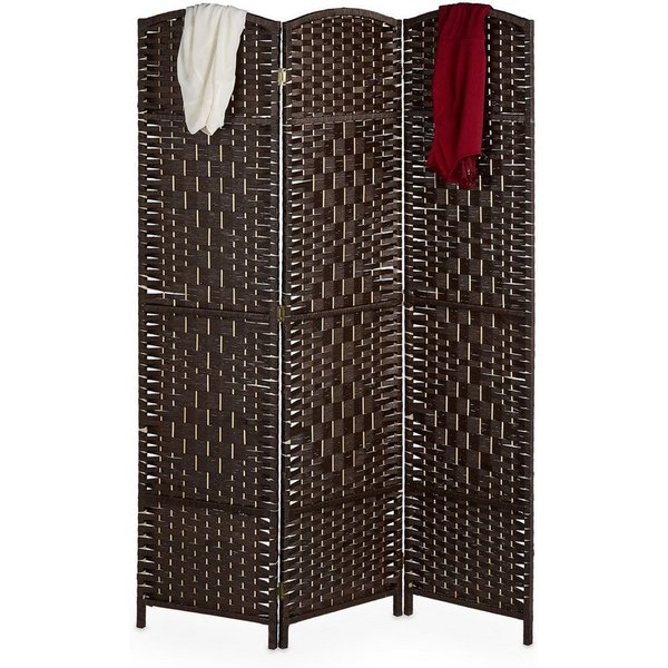 relaxdays Paravent Raumteiler 3-teilig (3 St), braun
