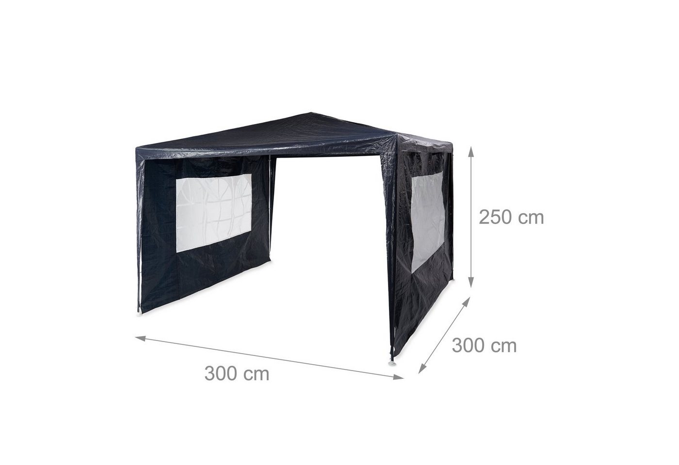 relaxdays Pavillon 3x3 m mit 2 Seitenteilen, mit 2 Seitenteilen, blau – Bild 3 von 5