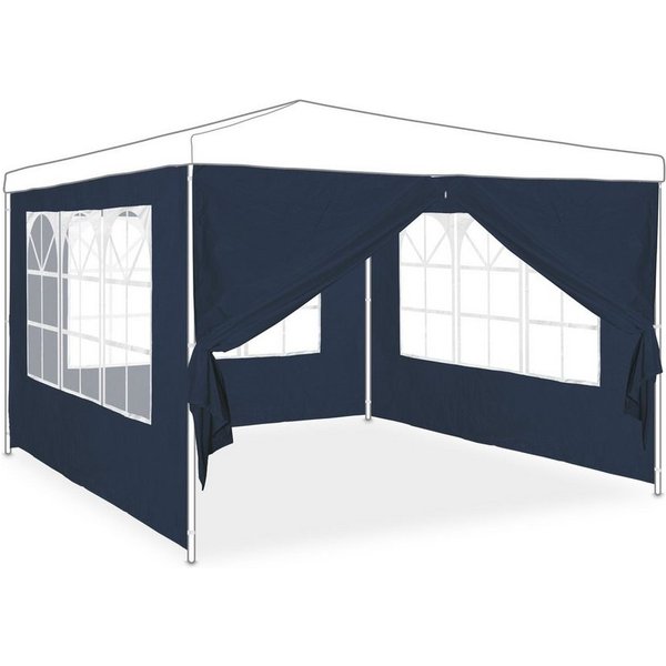 relaxdays Pavillon Blaue Pavillon Seitenwand 4er Set, mit 4 Seitenteilen