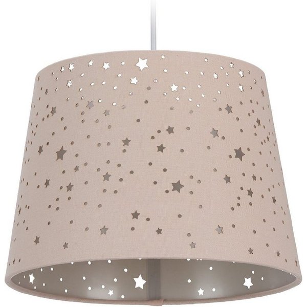 relaxdays Pendelleuchte Kinderzimmerlampe Sterne, 1-flammige Hängelampe mit E27-Fassung und Sternenhimmel-Effekt, Leuchtmittel nicht enthalten, E27-Fassung (max