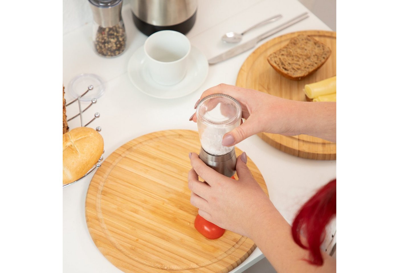relaxdays Pfeffermühle Glas Design 2er Set Manuell, (2 Stück) – Bild 3 von 5