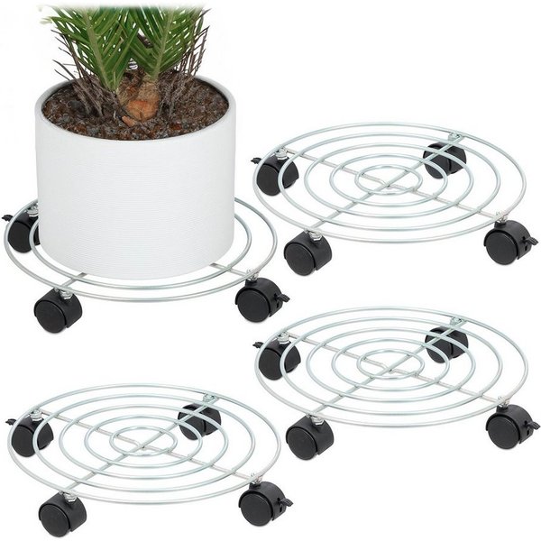 relaxdays Pflanzenroller 4er Set, (4-St)