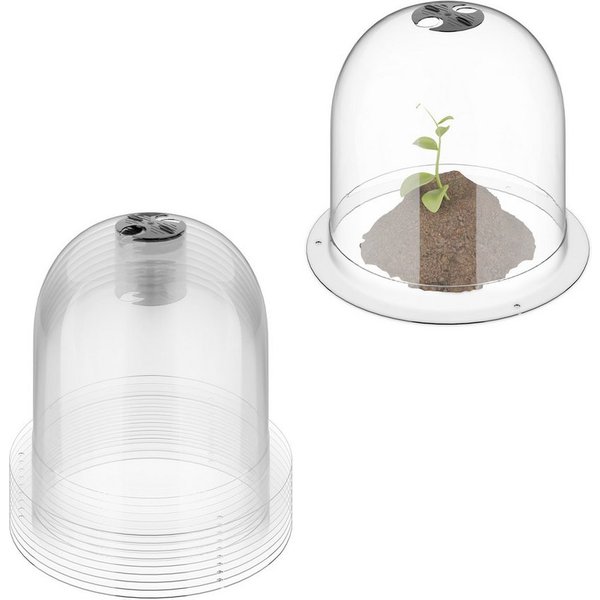 relaxdays Pflanzenschutzdach Anzuchthaube Glocke 10er Set, BxTxH: 25 x 25 x 20 cm, BxLxH: 25 x 25 x 20 cm, 10-St.