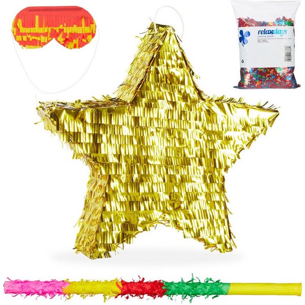 relaxdays Pinata 4-tlg. Pinata Set Stern