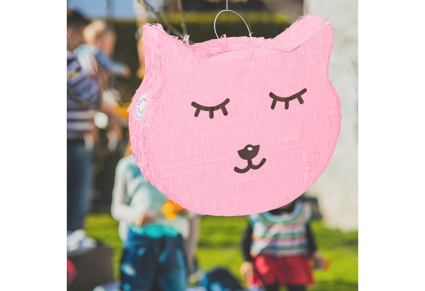 relaxdays Pinata Katzen Pinata mit Stab und Maske – Bild 2 von 5