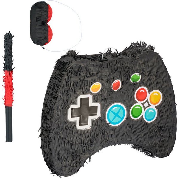 relaxdays Pinata Set Controller mit Stab und Maske