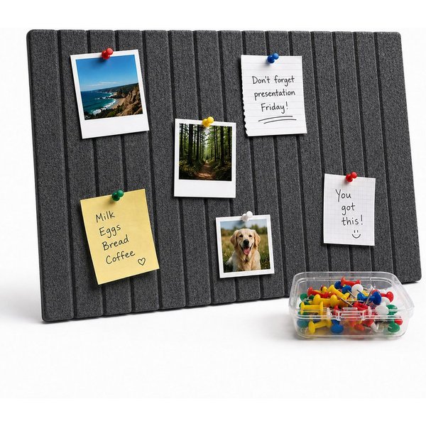 relaxdays Pinnwand Selbstklebendes Filzpinnwand Set, (2-tlg), Hellgrau, 60 x 40 cm