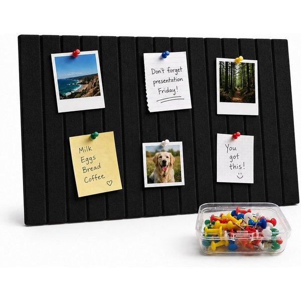 relaxdays Pinnwand Selbstklebendes Filzpinnwand Set, (2-tlg), schwarz, 60 x 40 cm