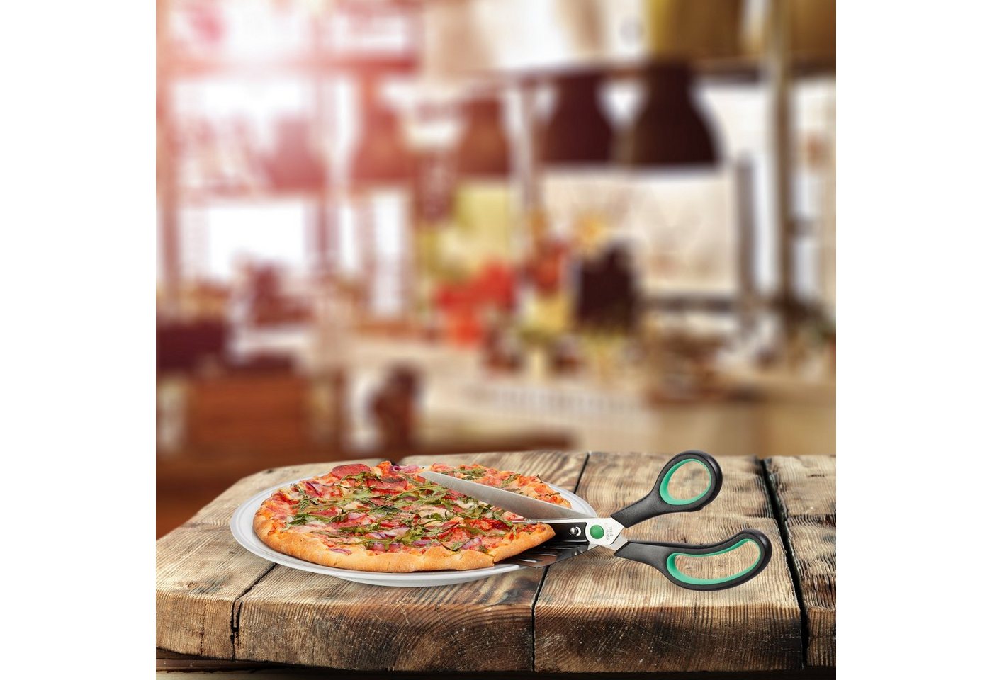 relaxdays Pizzaschere 2 x Pizzaschere mit Pizzaheber, (2-tlg) – Bild 2 von 5