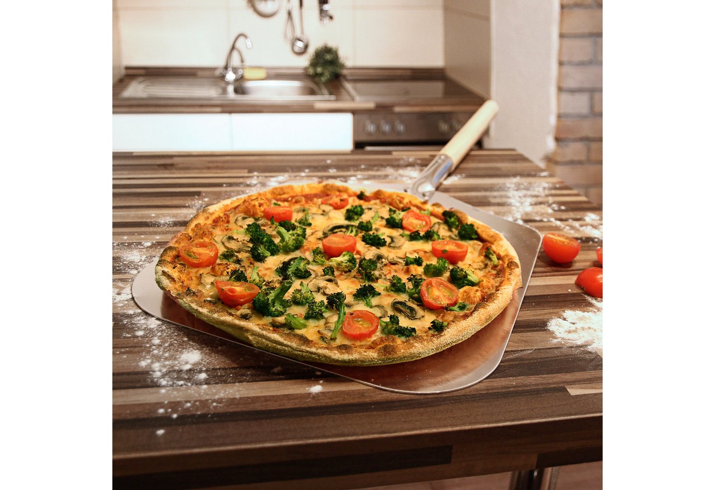 relaxdays Pizzaschieber Pizzaschaufel eckig – Bild 2 von 5