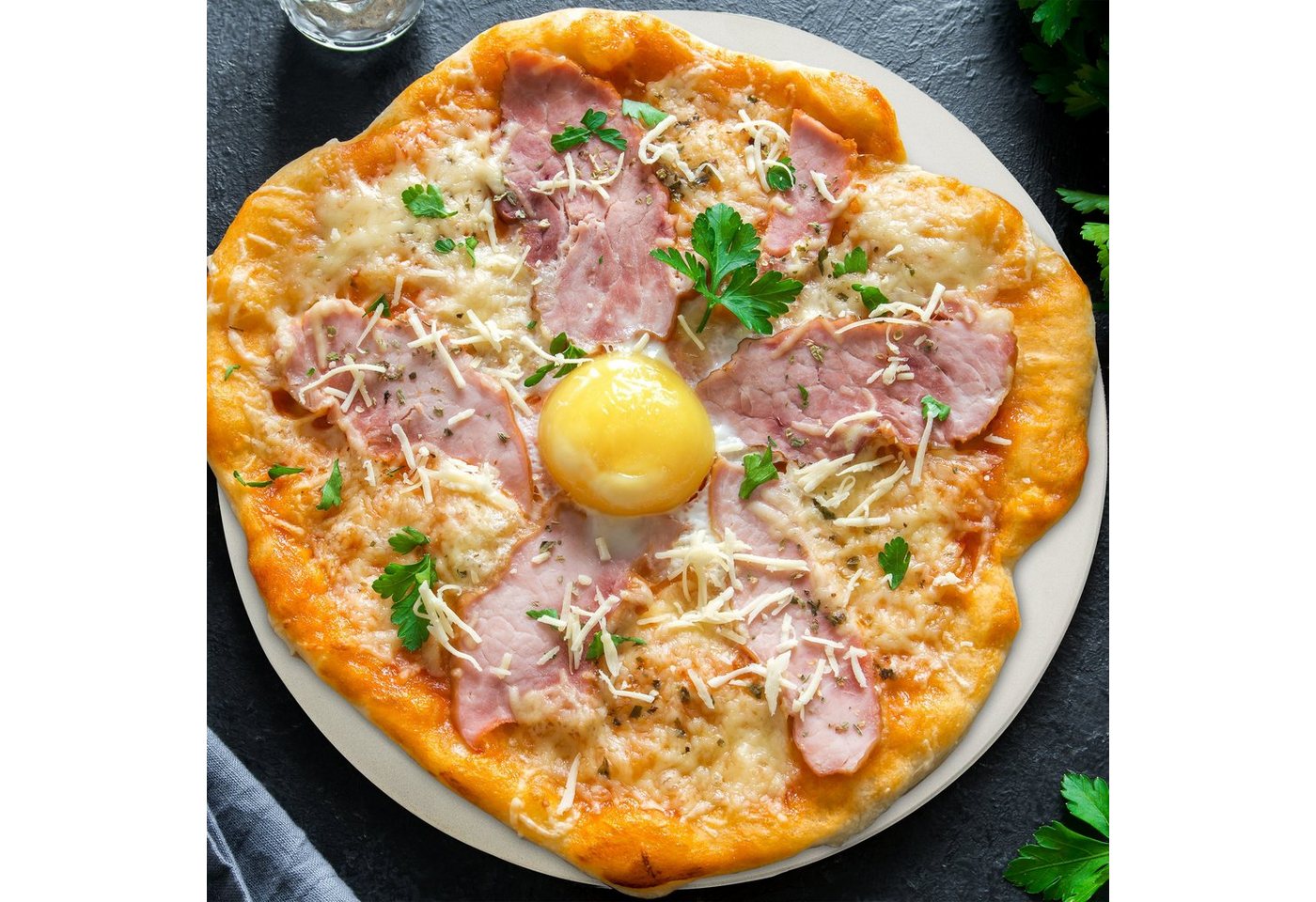 relaxdays Pizzastein rund aus Cordierit, Cordierit, (1-St) – Bild 3 von 5