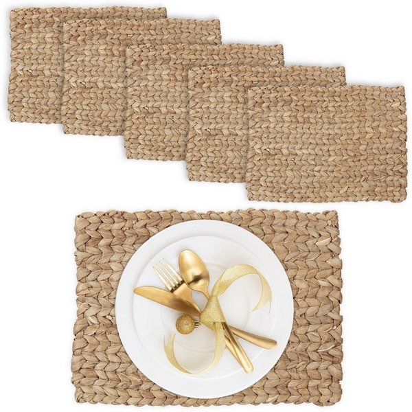 relaxdays Platzset Eckiges Tischset 6er Set, (6-St)