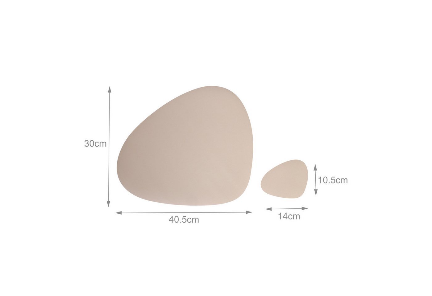 relaxdays Platzset Platzdeckchen mit Untersetzern 6er Set, (12-St), Grau-Beige, Oval – Bild 4 von 5