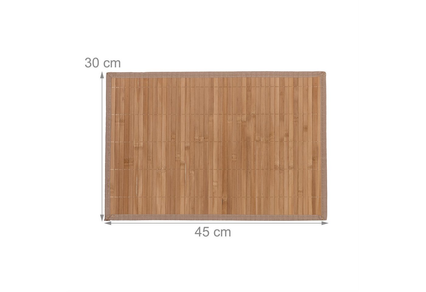 relaxdays Platzset Tischset 4er Set Bambus, (4-St., 4er Set), natur – Bild 4 von 5
