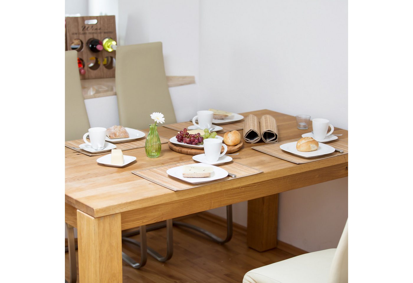 relaxdays Platzset Tischset 6er Set Bambus, (6-St., 6er Set), natur – Bild 2 von 5