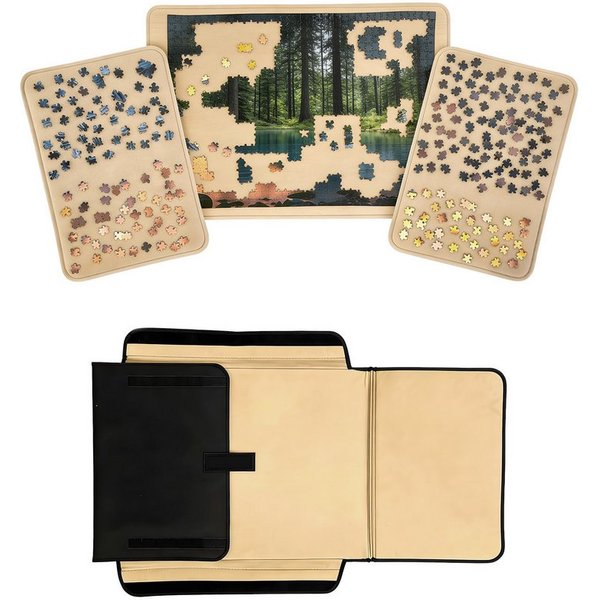 relaxdays Puzzle-Tasche Puzzlekoffer mit Tragegriff, (1000-tlg), L
