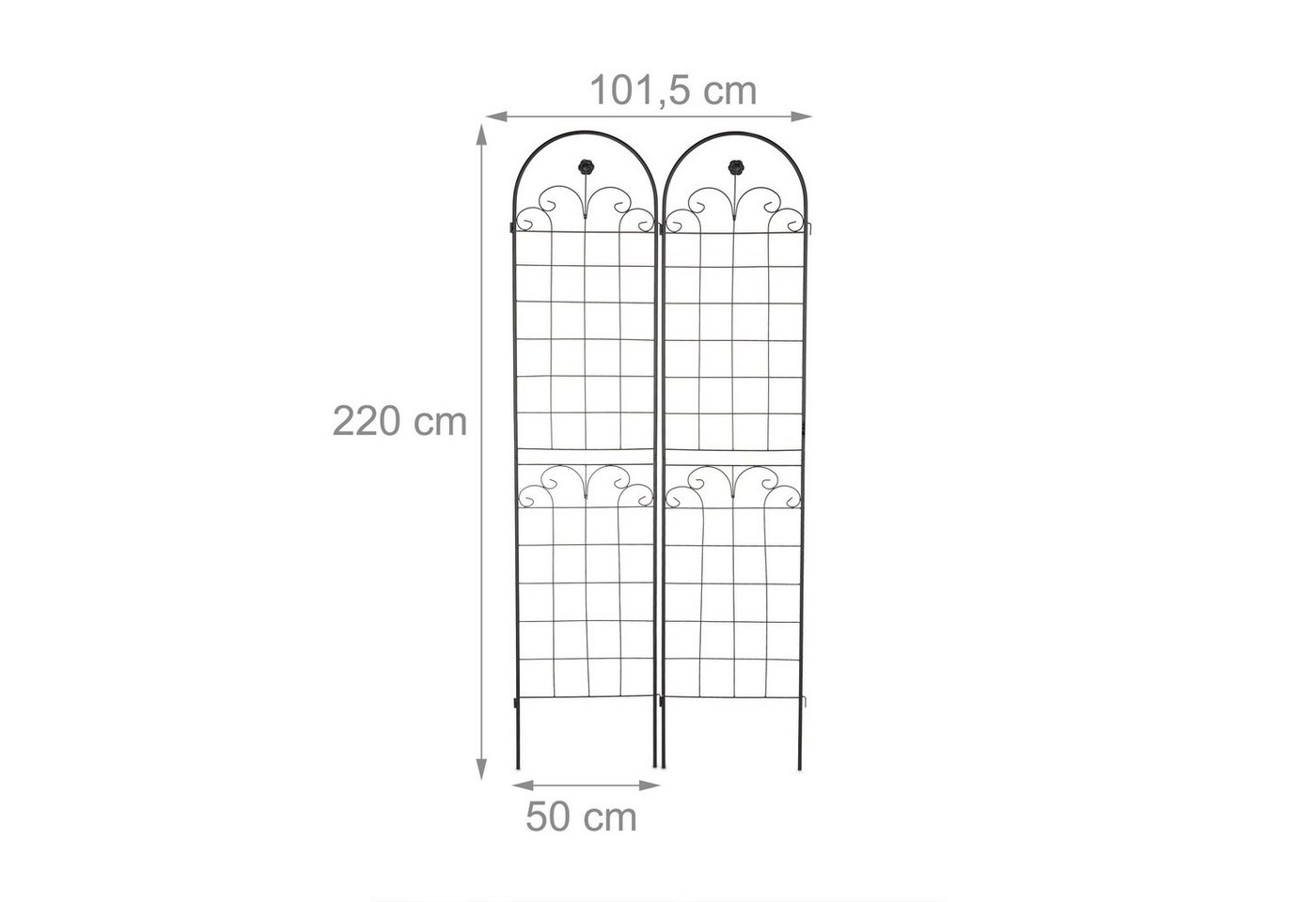 relaxdays Rankgitter 2er Set 220 cm, 2 St. – Bild 4 von 5