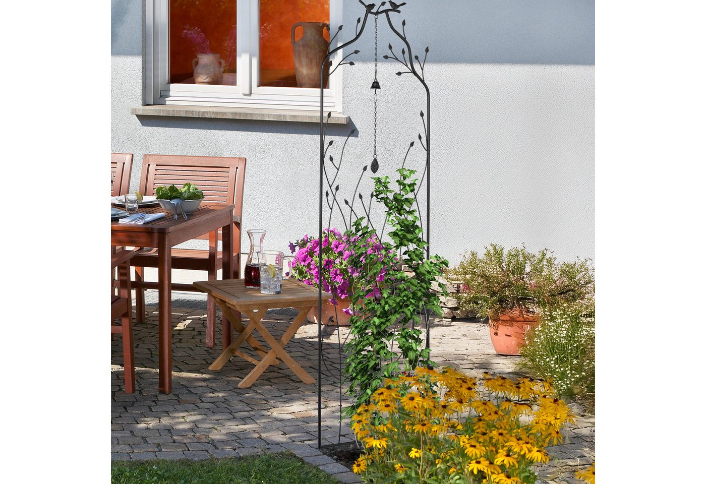 relaxdays Rankgitter Metall mit Glocke, 2 St. – Bild 3 von 5