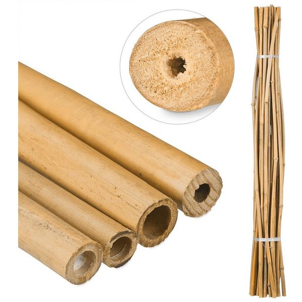 relaxdays Rankhilfe Bambusstäbe 150cm, 25 St., natur