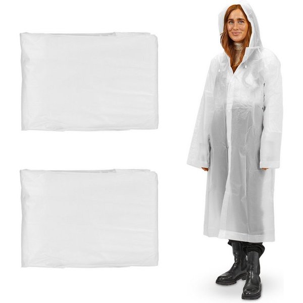 relaxdays Regenponcho Regenmantel im 2er Set (2-St) weiß