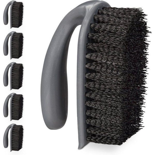 relaxdays Reinigungsbürsten-Set Scheuerbürste 6er Set, Terrasse, Balkon, Oberflächen in Bad und Küche, Teppiche, Fliesen, Schuhe, (6-tlg)