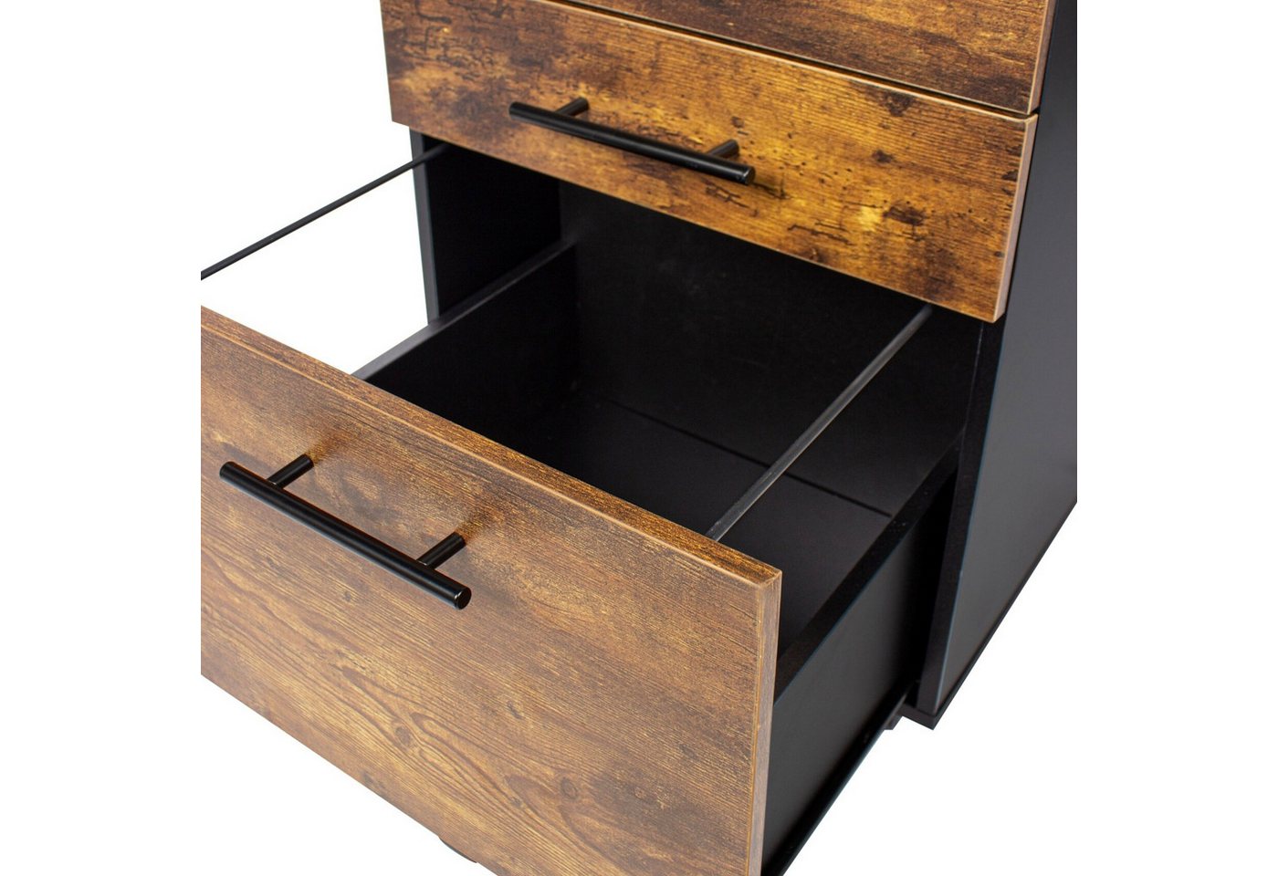 relaxdays Rollcontainer mit Hängeregister, (1 St), Industrial-Schwarz – Bild 5 von 5