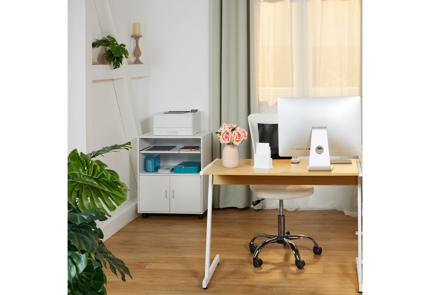 relaxdays Rollcontainer mit Tastaturauszug, (1 St) – Bild 3 von 5