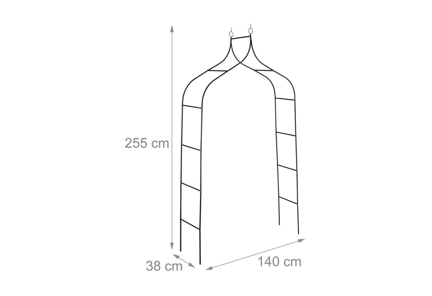 relaxdays Rosenbogen 255 cm hoch, 1 St. – Bild 4 von 5